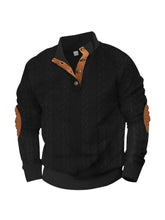 Fashion Jacquard Buckle Long Sleeve Embroidered Patch Sweater