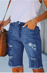 Summer Mid-waist Slim-Fit Cropped Pants Jeans For Women - Swefashionstore