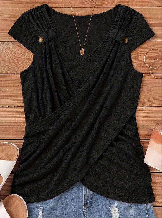 Spring And Summer Casual Short Sleeved Top - Swefashionstore