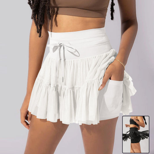 High Waist Dress With Anti-exposure Safety Pants