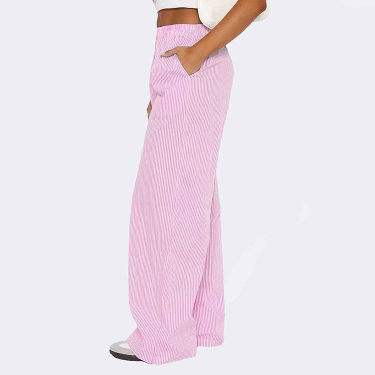 Striped Trousers With Pockets for Stylish Comfort - Swefashionstore