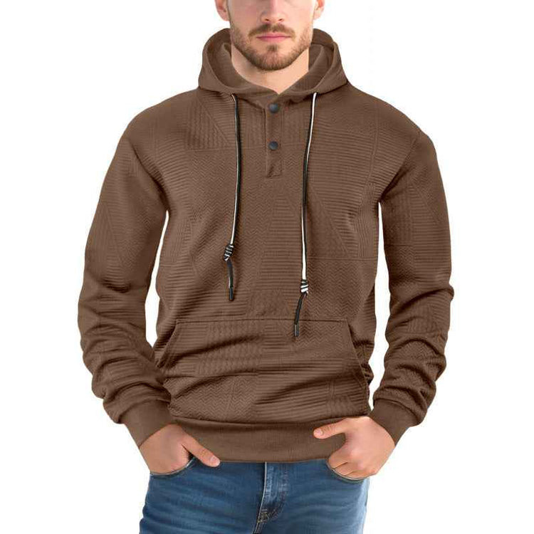 Pullover Solid Color Casual Sports Loose Long Sleeve Hooded Sweater Men