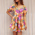 V-Neck Lantern-sleeve Dress - Swefashionstore