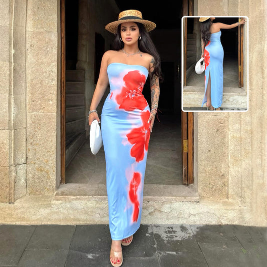 Long Dress Summer Sexy Pint Party Beach Dresses Women's Clothing