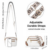 Triple-zipper Shoulder Bag With Floral Embroidered Straps - Swefashionstore