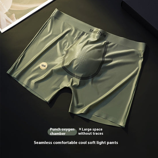 Satin Ice Silk Breathable Single-layer Bottom Crotch Seamless Boxers - Swefashionstore
