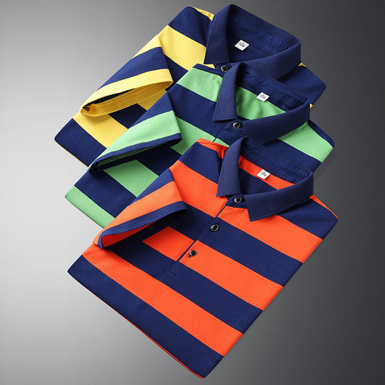 Casual Striped Half Sleeve T-shirt Men&