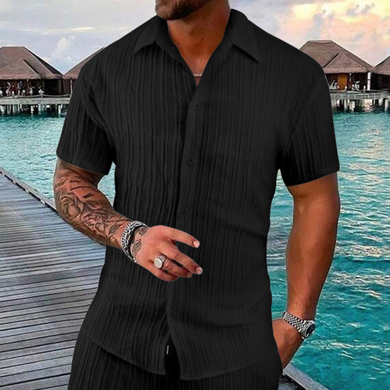 Polo Short Sleeve Button Casual Loose Short Sleeves Shirt - Swefashionstore