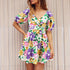 V-Neck Lantern-sleeve Dress - Swefashionstore