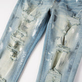 Vintage Paint Broken Holes Pants Men&
