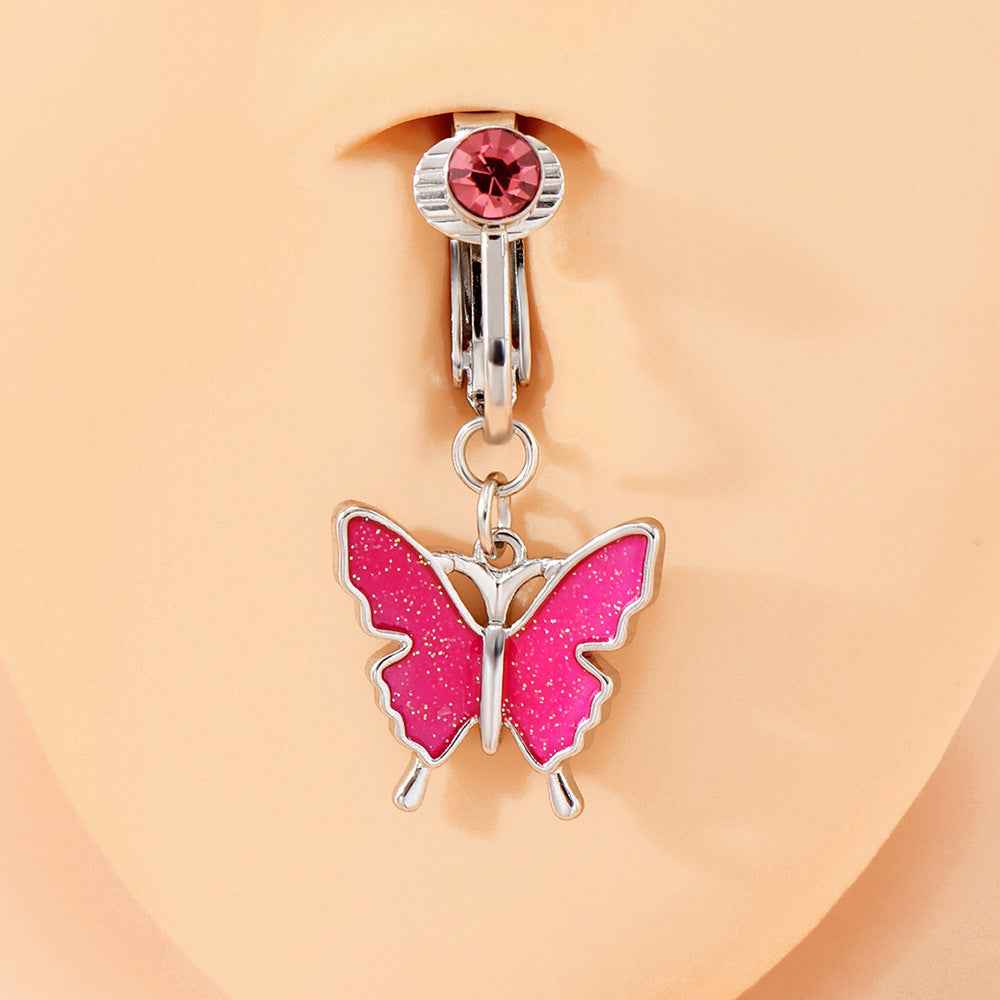 Non-perforated Butterfly Belly Ring