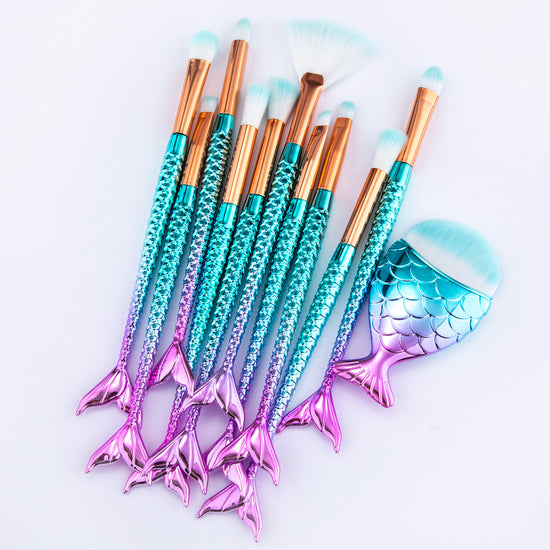 Makeup Brushes Kit Maquiagem Maquillaje New Mermaid Foundation Eyebrow Eyeliner Cosmetic Makeup Brushes - Swefashionstore