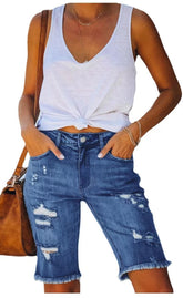 Summer Mid-waist Slim-Fit Cropped Pants Jeans For Women - Swefashionstore