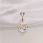 Hot Sale  Zirconium Loving Heart Zircon Navel Stud