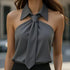 Polo Collar Tie Shirt Women&