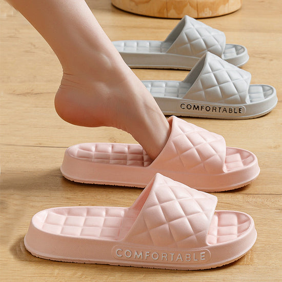 Home Slippers With Plaid Design - Swefashionstore