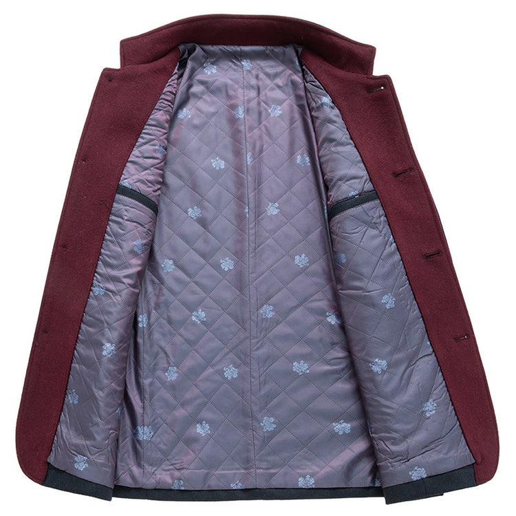 Business Stand Collar Woolen Coat - Swefashionstore