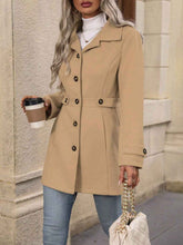 Elegant Woolen Coat for Women - Single-breasted Mid-length Jacket with Lapel and Buttons for Commuter Outwear