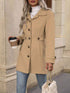 Elegant Woolen Coat for Women - Single-breasted Mid-length Jacket with Lapel and Buttons for Commuter Outwear