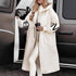 Hooded Windbreaker Long Jacket With Pockets And Drawstring Design Solid Color Knit-Sleeved Trench Coat For Women Clothing Fall Winter - Swefashionstore
