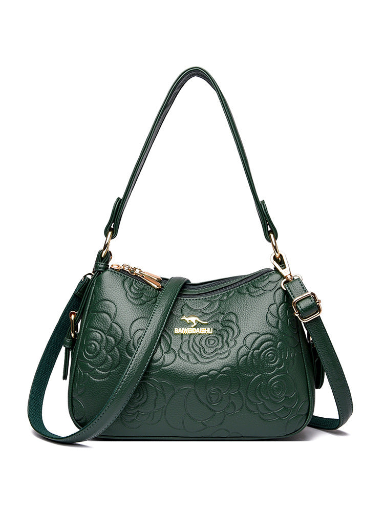 Soft Leather Textured Ethnic Style Simple Versatile Large Capacity Shoulder Messenger Bag - Swefashionstore