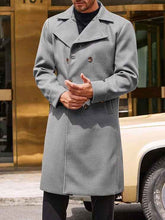 Woolen Male Double-breasted Thickened Woolen Trench Coat
