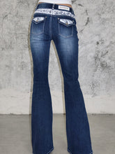 Bestseller EatMePlz Rhinestone Skinny Low-Waist Flared Dark Jeans - Swefashionstore