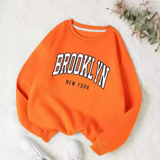Personality Trend Printed Crew Neck Sweatshirt Women - Swefashionstore