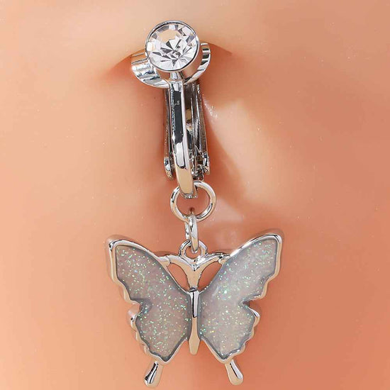 Non-perforated Butterfly Belly Ring
