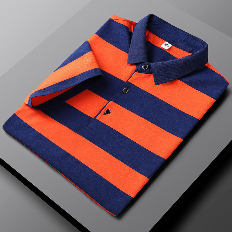 Casual Striped Half Sleeve T-shirt Men&