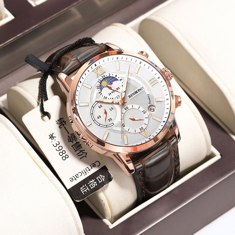 Simple Multifunctional Chronograph Waterproof Quartz Watch - Swefashionstore