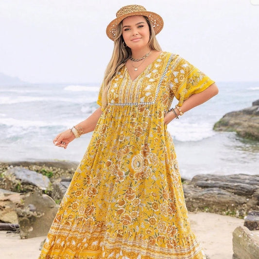 BOHEMIAN Leisure Vacation Women's Full-length Dress