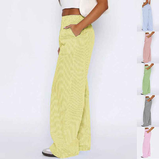 Striped Trousers With Pockets for Stylish Comfort - Swefashionstore