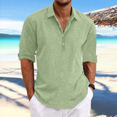 Long Sleeve Loose-Fit Solid Color Shirt - Swefashionstore