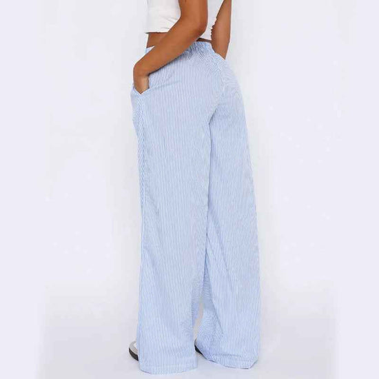 Striped Trousers With Pockets for Stylish Comfort - Swefashionstore