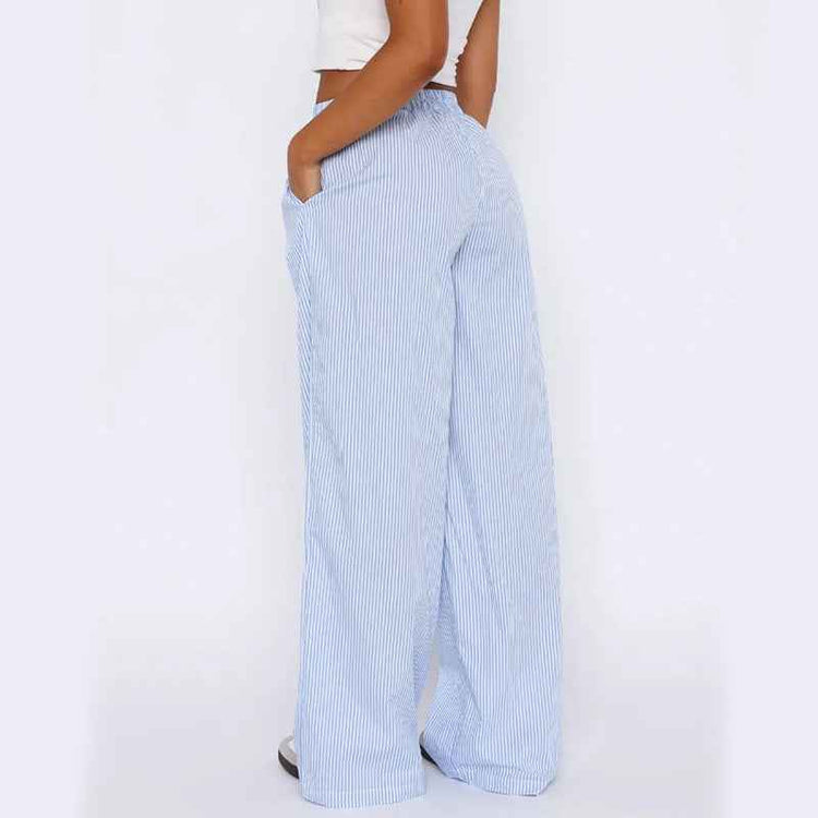 Striped Trousers With Pockets for Stylish Comfort - Swefashionstore
