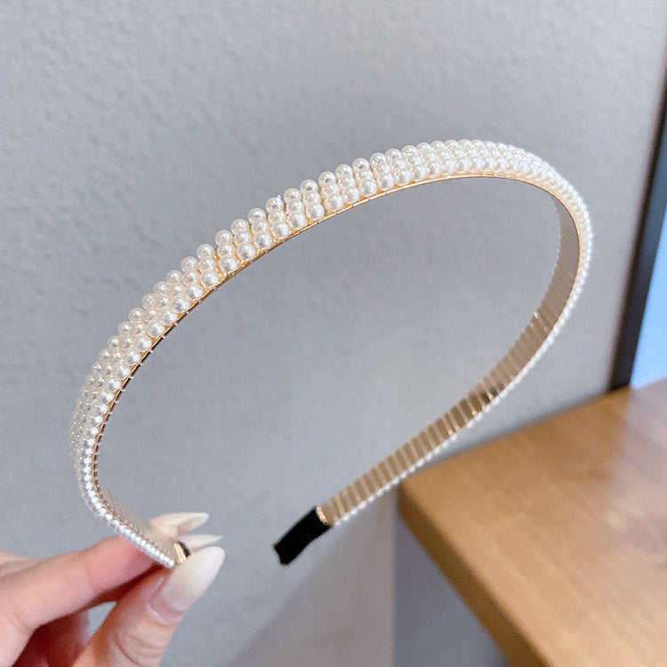 Sen Simple Pearl Thin Headband Hair Accessories Headband - Swefashionstore