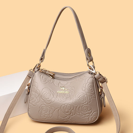 Soft Leather Textured Ethnic Style Simple Versatile Large Capacity Shoulder Messenger Bag - Swefashionstore