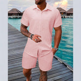 Summer Jacquard Black And White Solid Color Suit - Swefashionstore