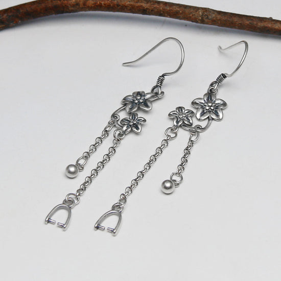925 Sterling Silver Long Tassel Retro Craft Plum Earrings For Women - Swefashionstore