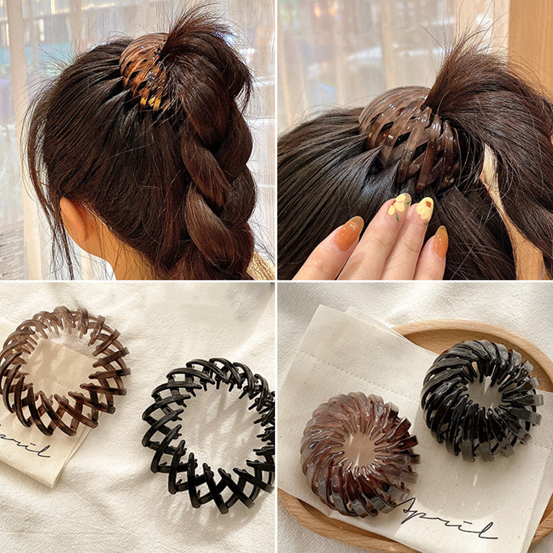 Women Hollow Hair Circle High Horsetail Artifact Fixed Coiler Hairpin Horsetail Headdress Fashion Hair Accessories - Swefashionstore