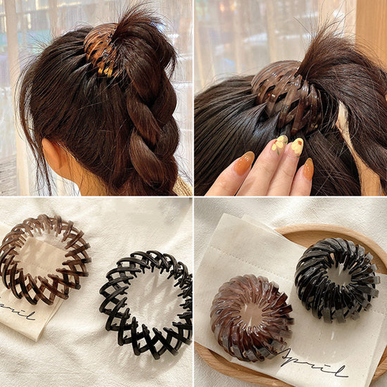Women Hollow Hair Circle High Horsetail Artifact Fixed Coiler Hairpin Horsetail Headdress Fashion Hair Accessories - Swefashionstore