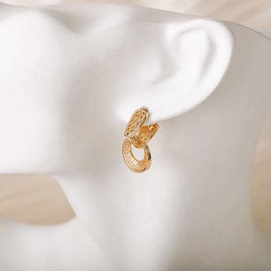 Hollow Round Moon Rose Earrings For Women - Swefashionstore