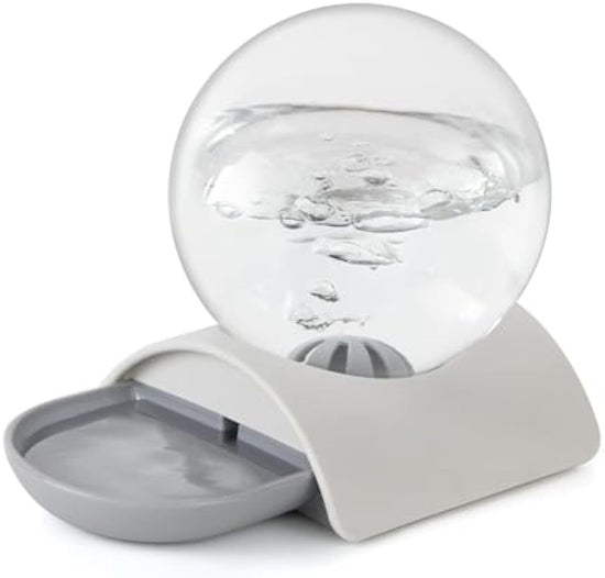 Vattenautomat för husdjur 2,8 l automatisk gravitationsmatare för katter, hundar och kaniner - avtagbar vattenskål med sfärisk bubbelvattenkanna