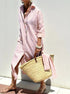 Striped Shirt Dress With Belt Fashion Half-sleeved For Women - Swefashionstore