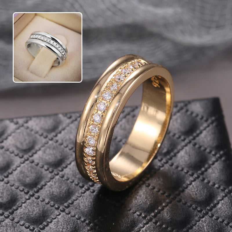 Simple Golden Sliver Rhinestones Ring - Swefashionstore