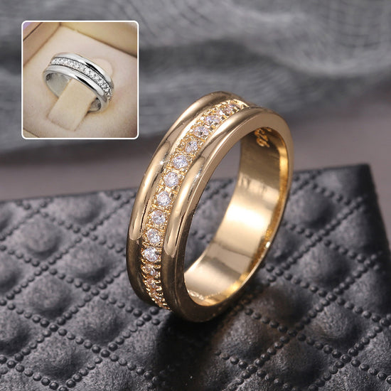 Simple Golden Sliver Rhinestones Ring - Swefashionstore