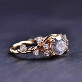 Light Luxury Cube Sugar Diamond Ring Vine Winding Moissanite Flower - Swefashionstore