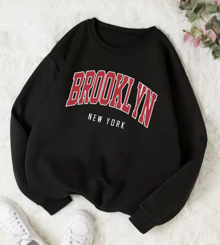 Personality Trend Printed Crew Neck Sweatshirt Women - Swefashionstore