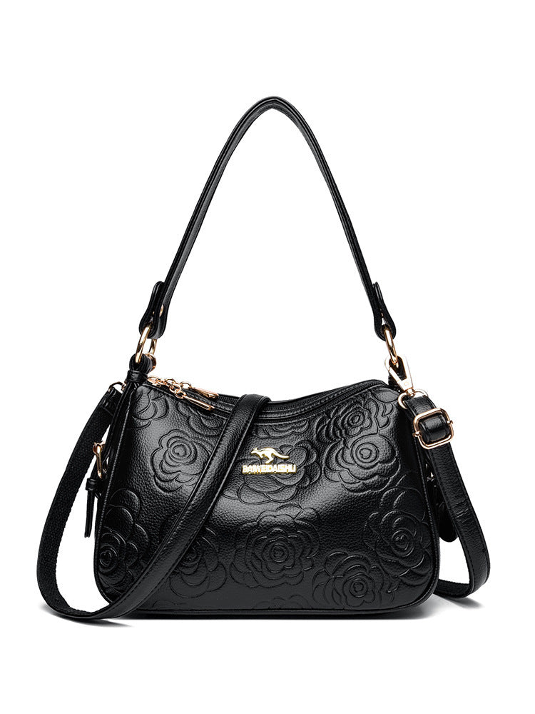 Soft Leather Textured Ethnic Style Simple Versatile Large Capacity Shoulder Messenger Bag - Swefashionstore